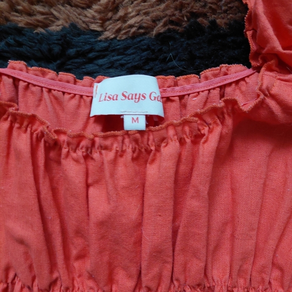 Lisa Says Gah Agatha Tomato Red midi dress size M - Picture 5 of 5